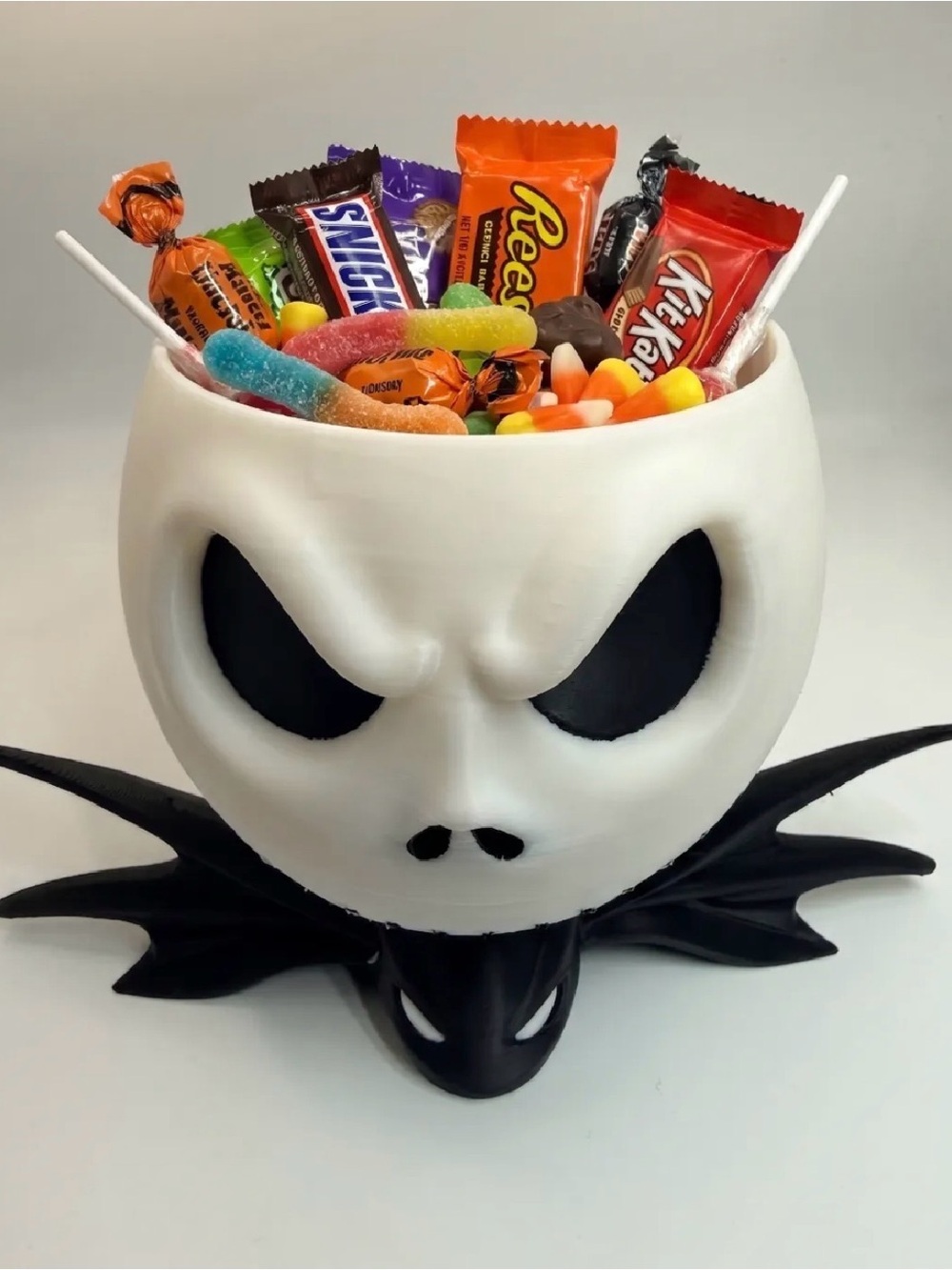 Jack Skellington White & Black Candy Bowl - Halloween Party Candy Holder